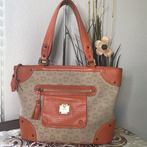MCM Handbags - Moving sale! MCM leather canvas fabric handbag
